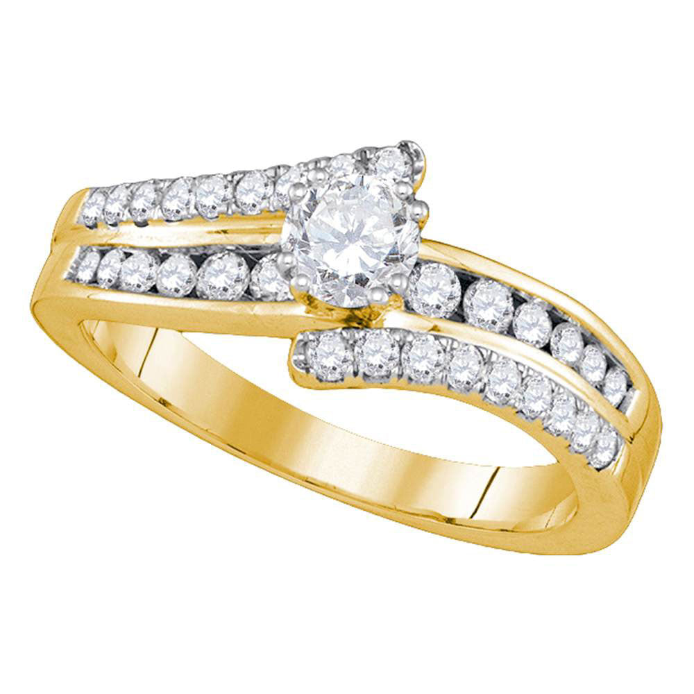 Gold Solitaire Bridal Wedding Engagement Ring 7/8 Cttw Round Natural Diamond Womens